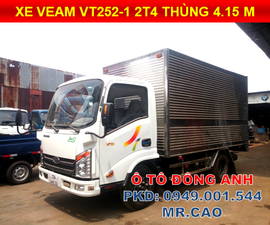 Xe tải Veam VT252-1 Màu trắng thùng mui kín