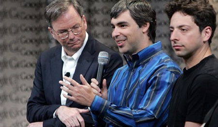 Larry Page và Eric Schmidt của Google.