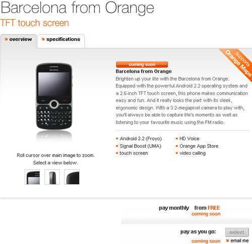 Orange Barcelona - dế Android sắp ra mắt, Điện thoại, Orange Barcelona, dien thoai Orange Barcelona, ra mat Orange Barcelona, Orange, Barcelona, dien thoai, 