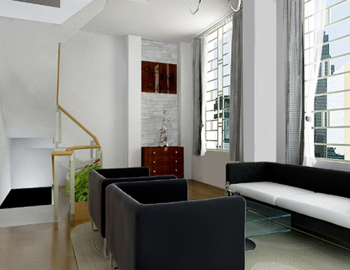 Décor không gian nội thất với màu trắng và xám - Archi