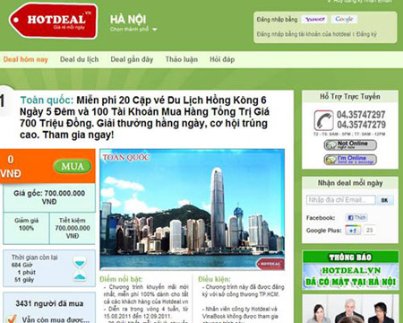 “Khám phá Hồng Kông với 0 đồng” là chương trình khuyến mãi Hotdeal.vn dành để cám ơn sự ủng hộ của khách hàng.